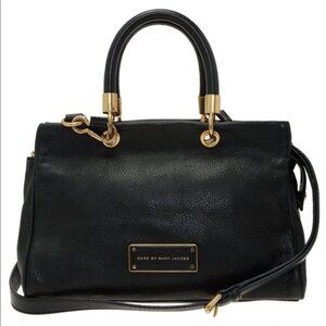 Marc  By Jacobs Black and Gold Leather Shoulder Bag